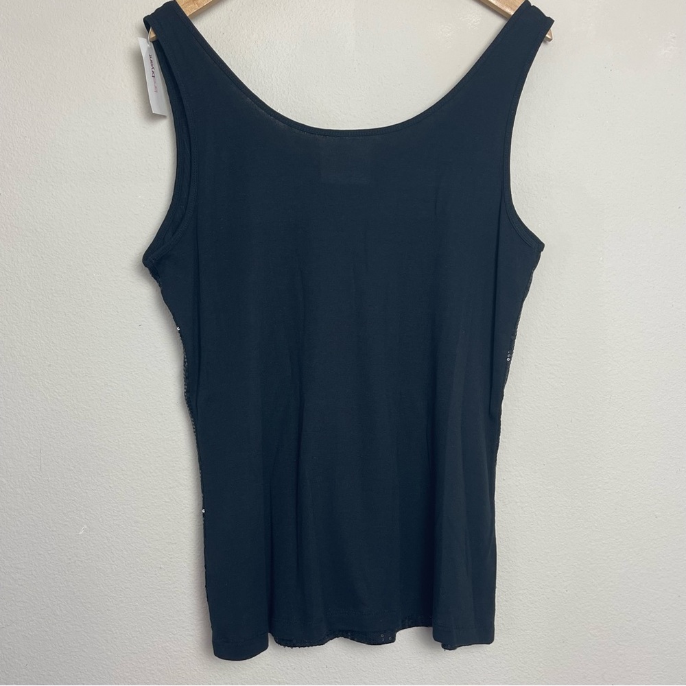 NWT LANE BRYANT Black Sequin Tank Top | Sleeveless | 14/16 | New With Tags - Picture 3 of 6
